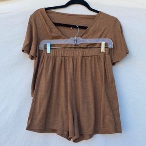 SHEIN 2 piece brown lounge set | size small | crop top set